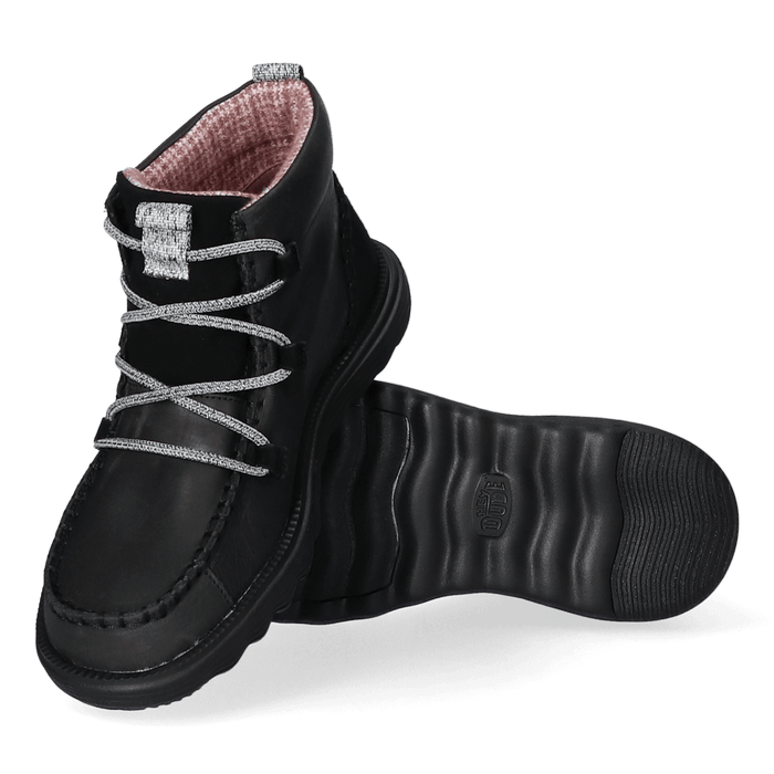 Reyes Leather Dames Boots Black/Black