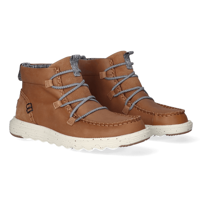 Reyes Leather Dames Boots Tobacco Brown