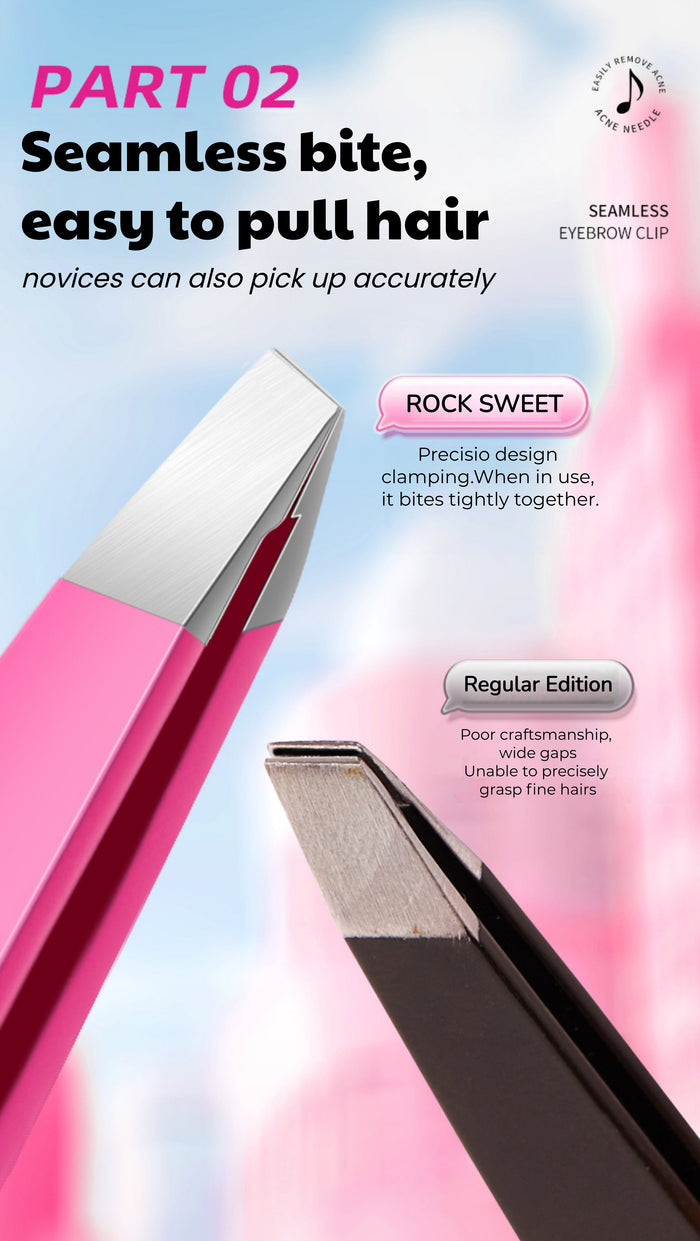 ROCK SWEET High-precision Stainless Steel Eyebrow Clip Tweezers T5550