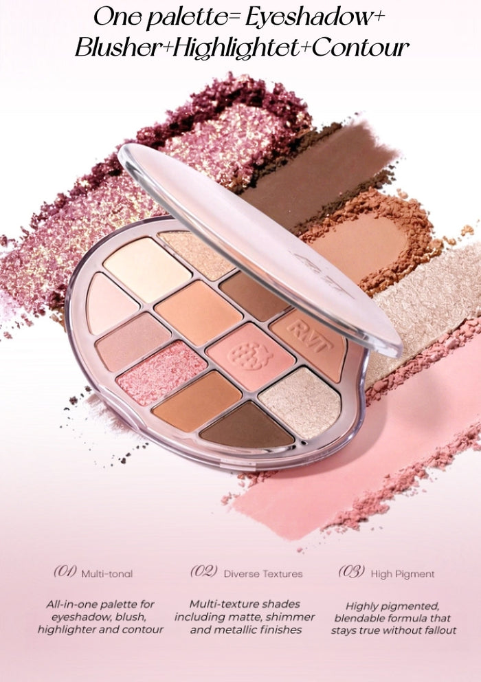 ROMANTIC BEAUTY Spectra Glow 12-color Eyeshadow Palette T5703
