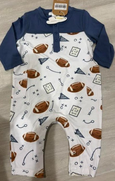 Romper with Contrasting sleeve- Football