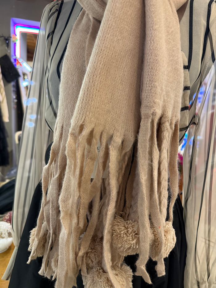 Sciarpa PonPon Beige