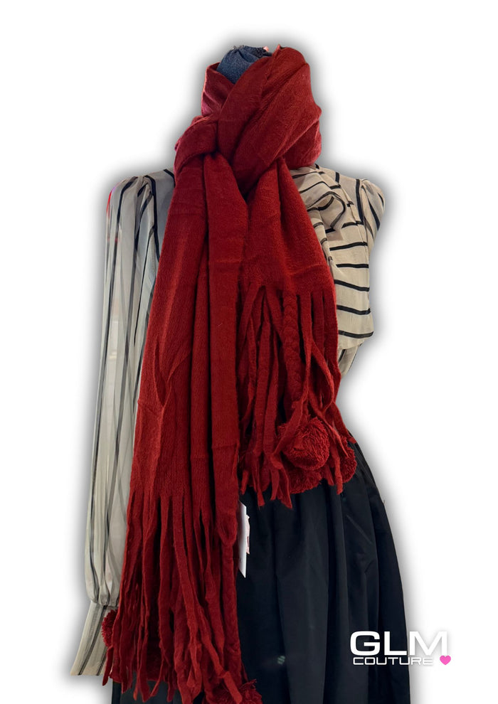 Sciarpa PonPon Bordeaux