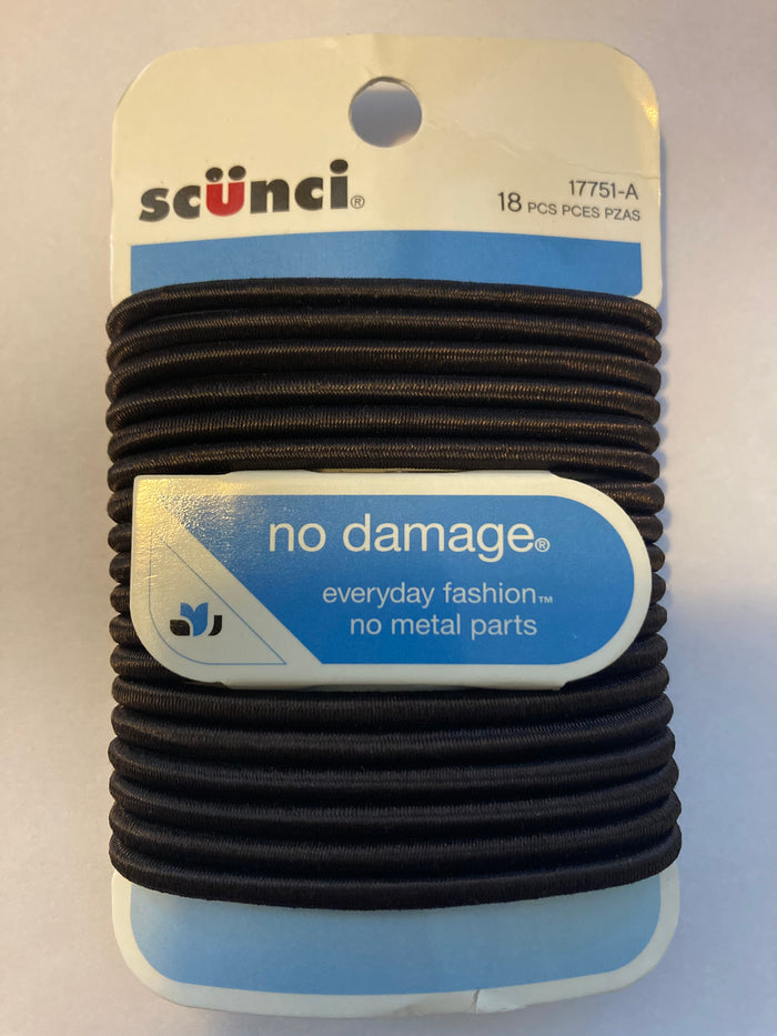 Scunci No Damage - No Metal Parts Brown Hair Ties Hair Elastics # 17751-A