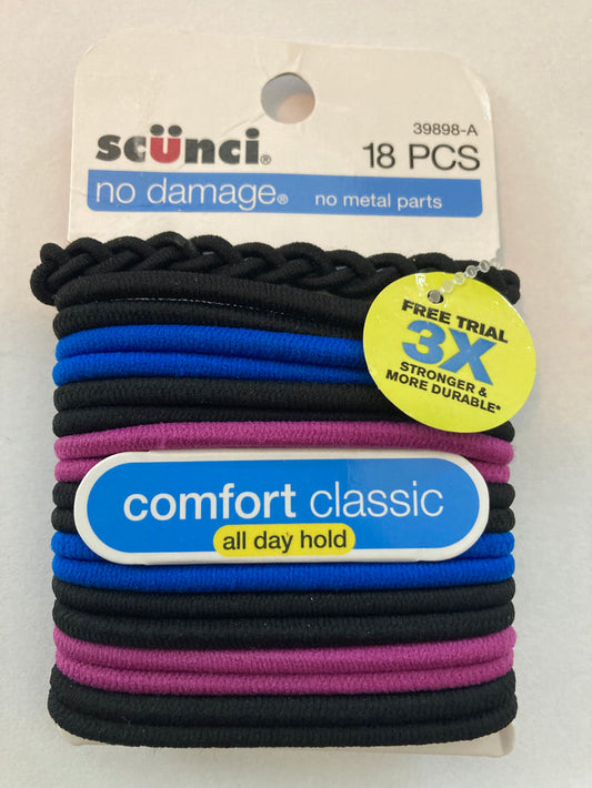 Scunci No Damage - No Metal Parts Multi Color Hair Ties Hair Elastics # 39898-A