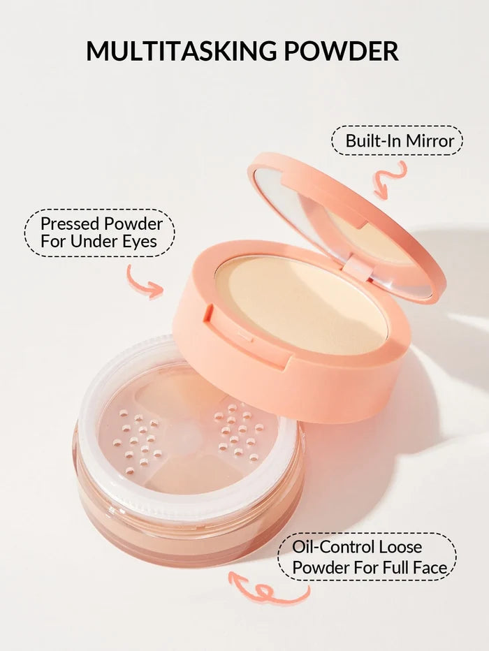 Sheglam Insta-Ready Face and Under Eye Setting Powder Duo - Toasted Almond