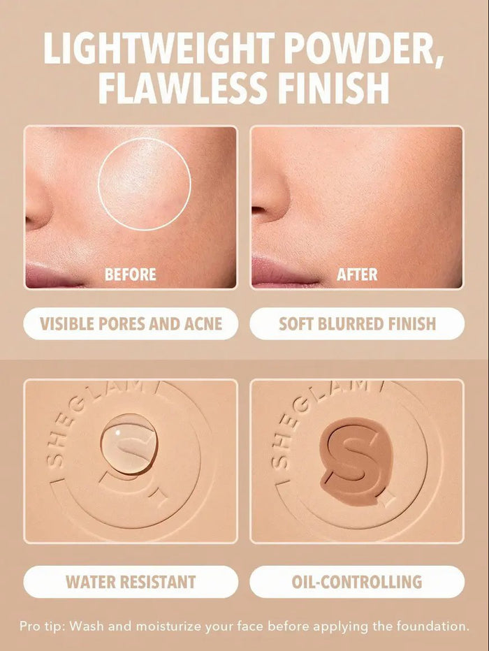 Sheglam Skin-Focus High Coverage Powder Foundation -Fair