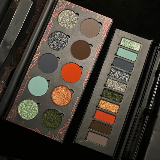 SHELLWE MAKEUP X Ghoul Nocturnal Flame Collection Eyeshadow Palette & Lip Gloss T5403