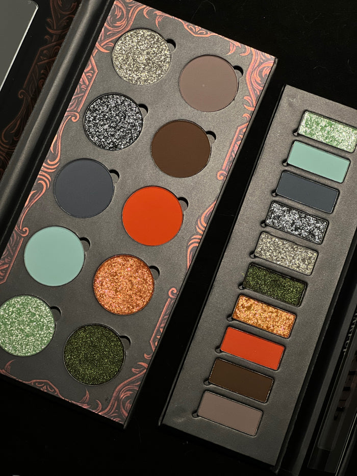 SHELLWE MAKEUP X Ghoul Nocturnal Flame Collection Eyeshadow Palette & Lip Gloss T5403