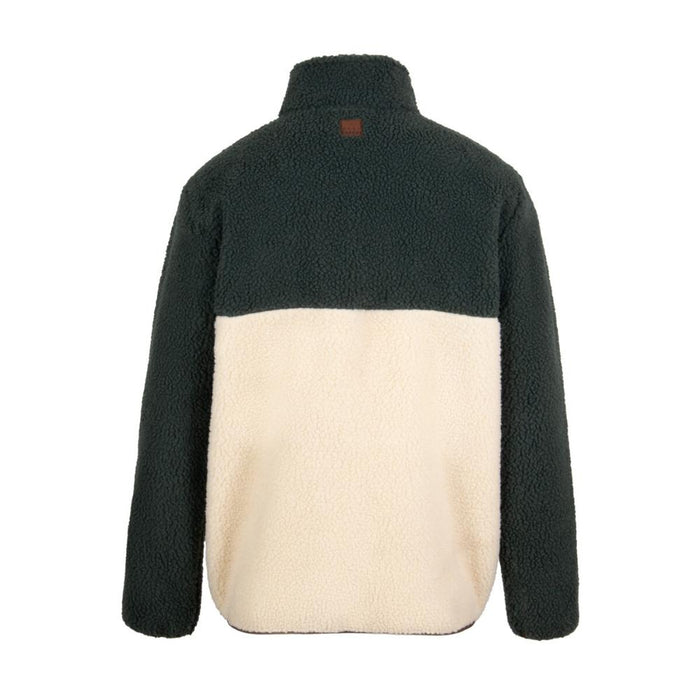 Sherpa Men Half Zip Green Brown Beige