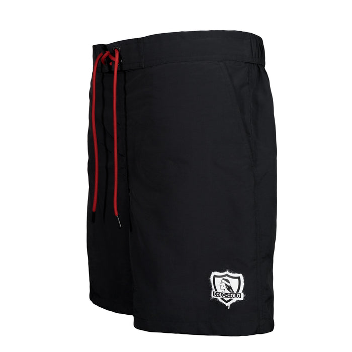Short Colo Colo Urbano All Black Shield White Red