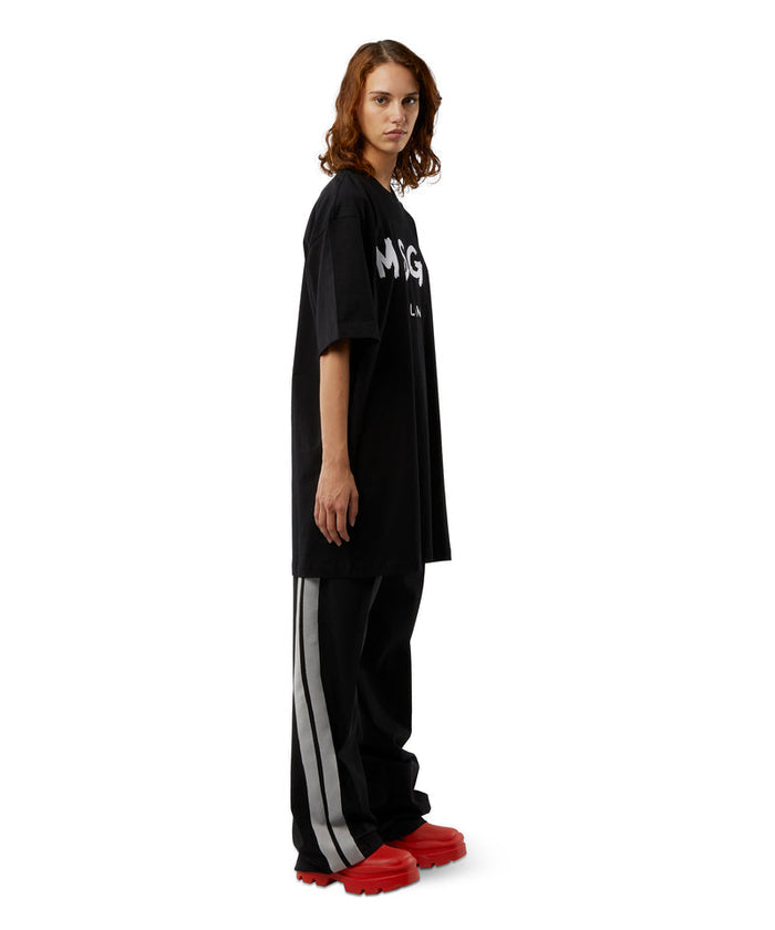Short sleeve cotton dress BLACK