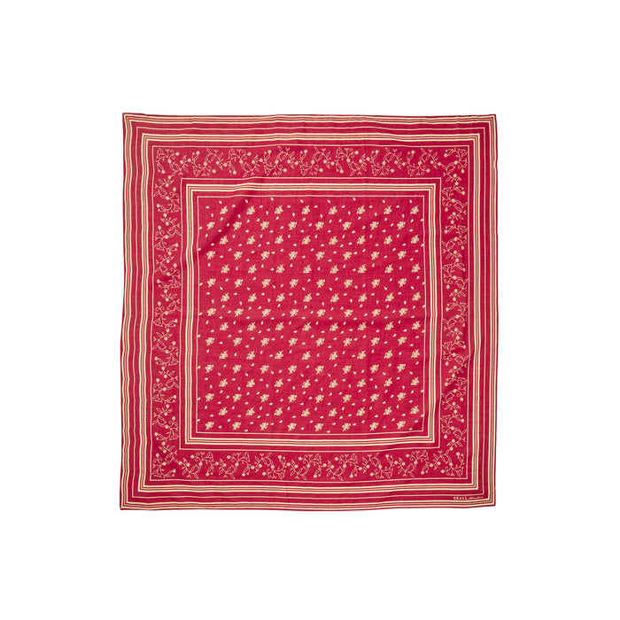 Skall Studio CLASSIC SCARF 90X90, Fiery Red/Light Cream