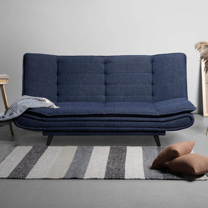 SofaBed|Two|Foldable|3|Seater|Sofa|Cum|Bed|Fabric|Ink|Blue