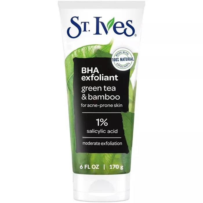 St. Ives BHA Exfoliant Green Tea and Bamboo Scrub for Acne Prone Skin 170g