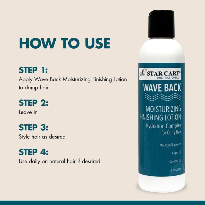 Star Care Professional Wave Back Moisturizing Finishing Lotion for Curly Hair 8oz/ 232ml