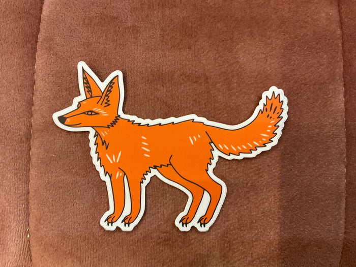 Field Guide Designs Kit Fox sticker featuring a detailed illustration of a fox in a natural setting.