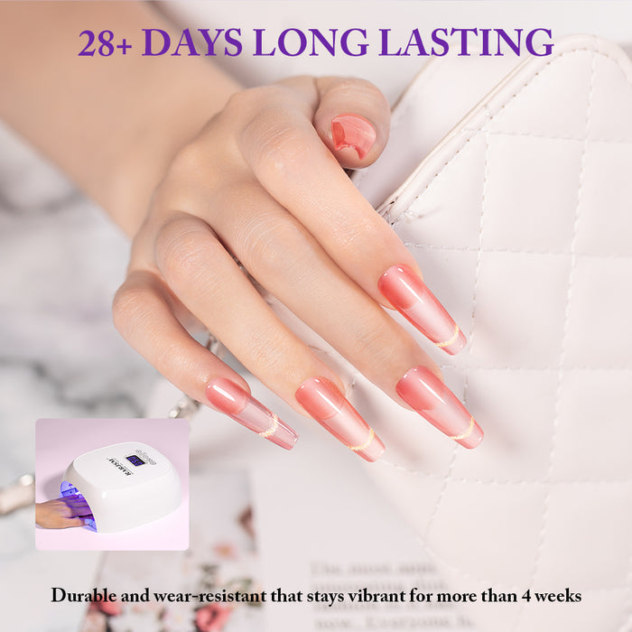 Summer Candy Gold Cat Eye Gel Polish Set - 6 Jelly Colors Summer Collection 7.5ml - TPO & HEMA Free