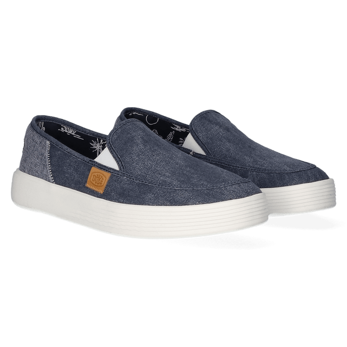 Sunapee Craft Linen Heren Instappers Navy