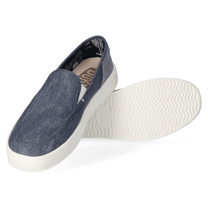 Sunapee Craft Linen Heren Instappers Navy