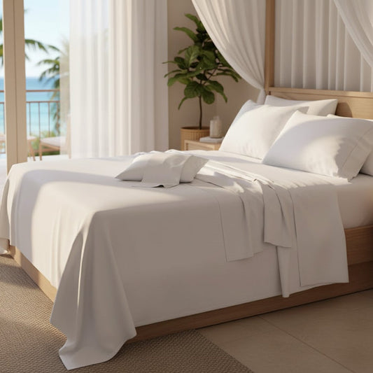 T-200 Blended Collection White Sheets - Rifz Textiles Inc