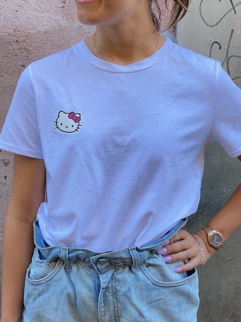 T-Shirt Hello Kitty Bianca GLM COUTURE