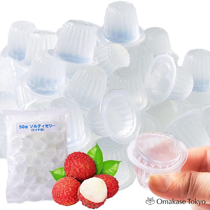 Tennen Seikatsu One Bite Salty Lychee Jelly (50 pieces)