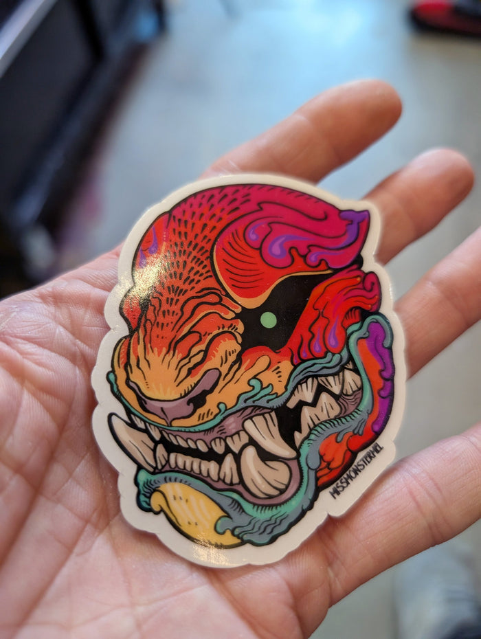 TENTACLE AND ORNATE PANTHER CLEAR VINYL STICKER 4 PACK