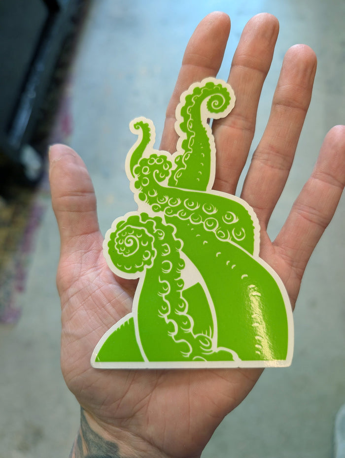 TENTACLE AND ORNATE PANTHER CLEAR VINYL STICKER 4 PACK