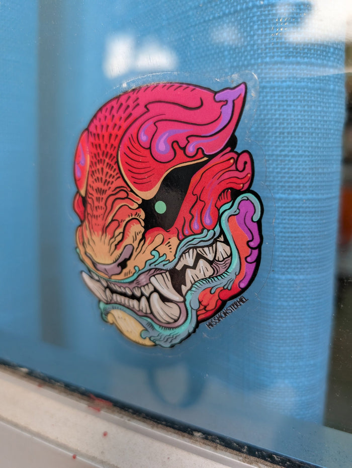 TENTACLE AND ORNATE PANTHER CLEAR VINYL STICKER 4 PACK