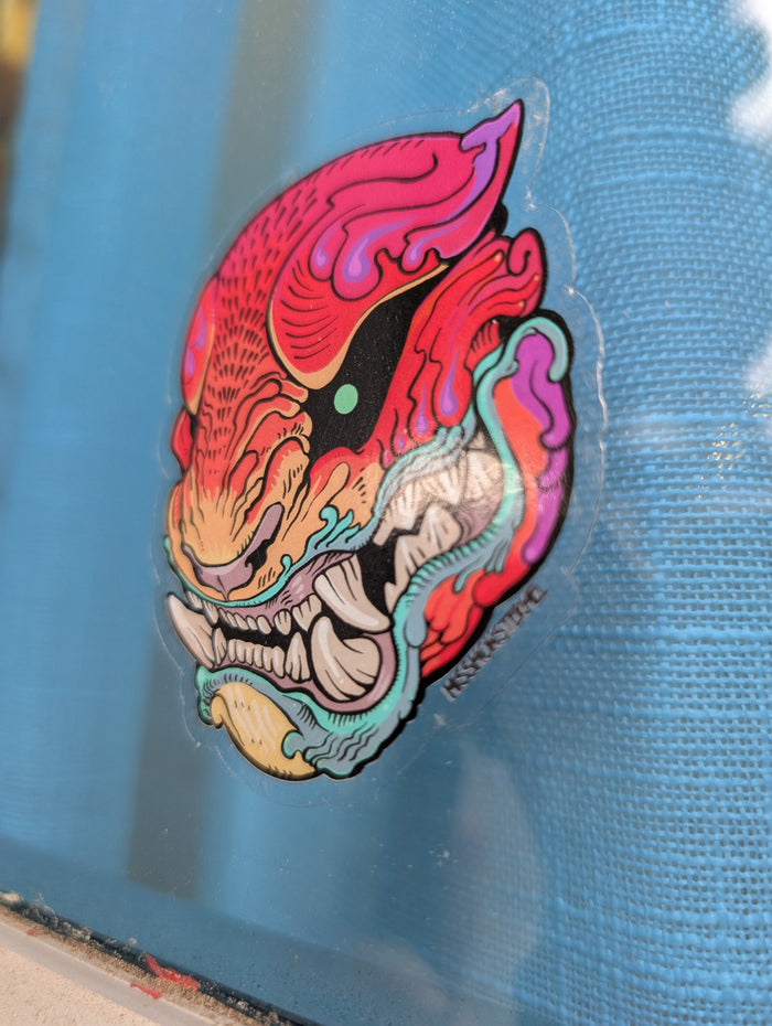 TENTACLE AND ORNATE PANTHER CLEAR VINYL STICKER 4 PACK