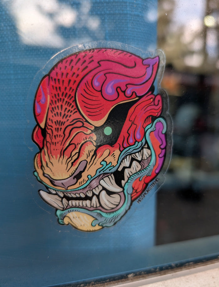 TENTACLE AND ORNATE PANTHER CLEAR VINYL STICKER 4 PACK