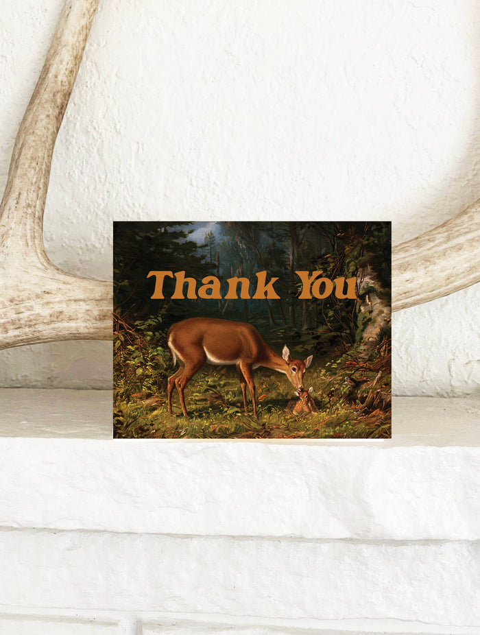 Thank You Deer card from The Coin Laundry featuring a charming deer illustration, perfect for expressing gratitude.