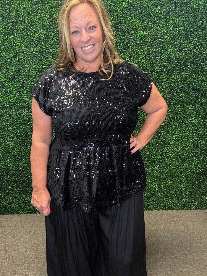 The Sparkle and Bow Sequin top