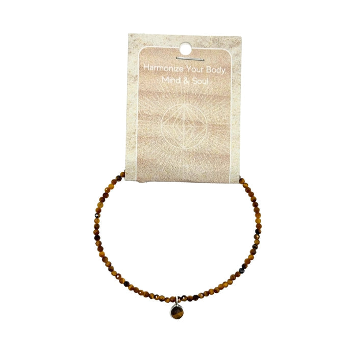Tiger's Eye Faceted Stone & Charm Bracelet 925