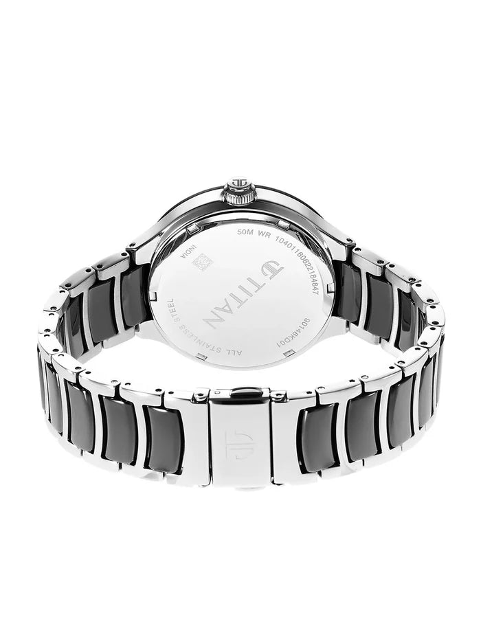 Titan Ceramic Fusion Multifunction Analog With Black Dial Watch - NT90148KD01