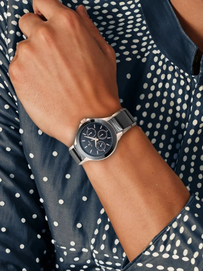 Titan Ceramics Multifunction Analog With Black Dial Watch - NT90089KD02