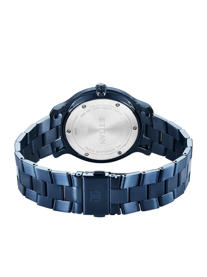 Titan Classic Quartz Analog With Blue Dial Watch - NT90170QM01