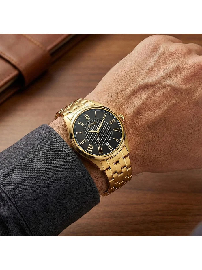 Titan Dial & Stainless Steel Bracelet Style Strap Analogue Watch - 10063YM01