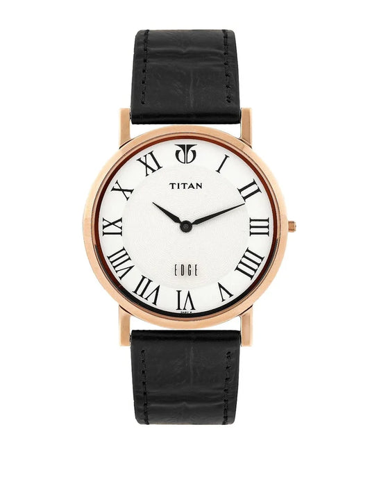 Titan Edge Quartz Analog With White Dial Watch - NT1595WL01