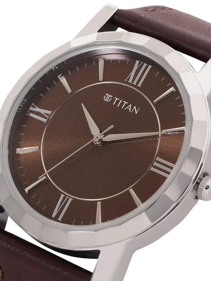 Titan Karishma Zing Quartz Analogue Brown Dial Watch - 1644SL01