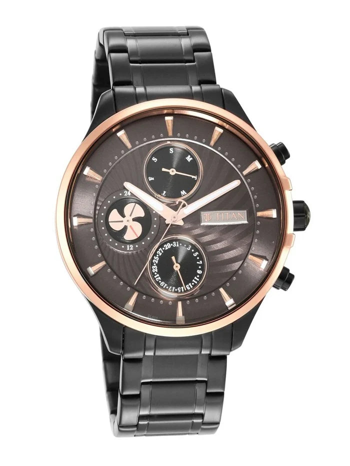 Titan Maritime Multifunction Analog With Anthracite Dial Watch - NT1873KM01