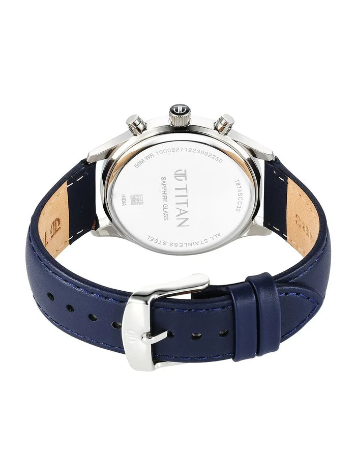 Titan Sapphire Multifunction Analog With Blue Dial Watch - NT1874SL02