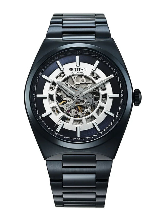 Titan Skeleton Bracelet Style Strap Analogue Automatic Motion Powered Watch - 90221QM03