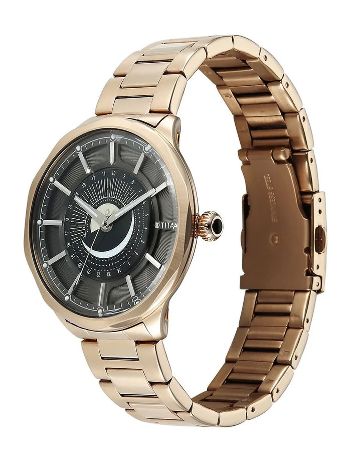 Titan Stainless Steel Bracelet Style Strap Analogue Watch - 10028WM01
