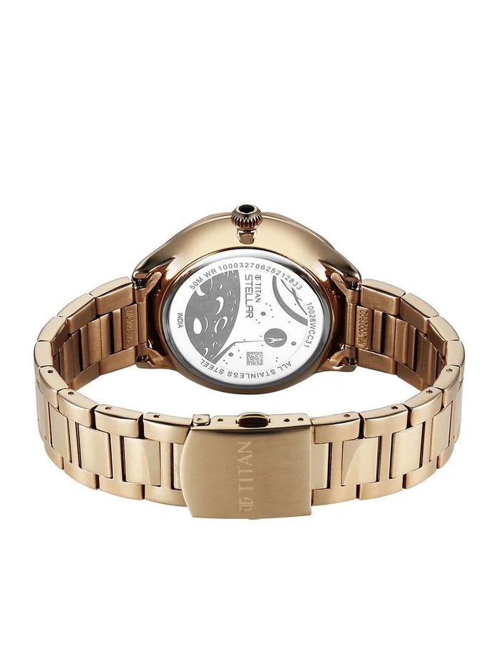 Titan Stainless Steel Bracelet Style Strap Analogue Watch - 10028WM01