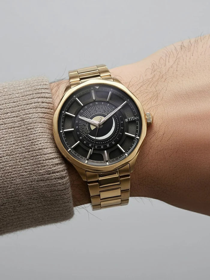 Titan Stainless Steel Bracelet Style Strap Analogue Watch - 10028WM01