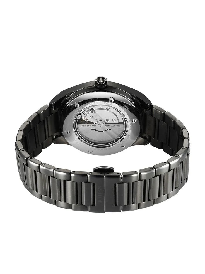 Titan Stellar Automatic Violet Round Dial Watch - 10051QM01