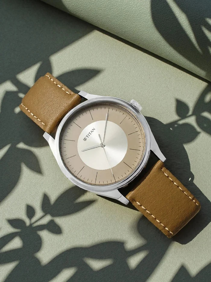 Titan Workwear Urban Edge Quartz Analog Silver & Peach Dial Watch - NP1802SL09