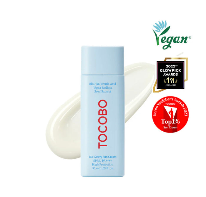 TOCOBO Bio hyaluronic acid Watery Sun Cream SPF50 PA++++ واقي الشمس المائي الكيميائي الشفاف من توكوبو